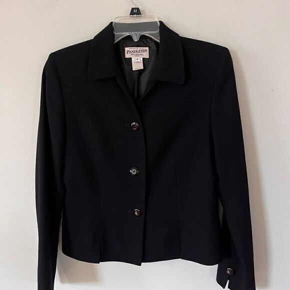 Pendleton | black virgin wool women’s blazer - Picture 4 of 12